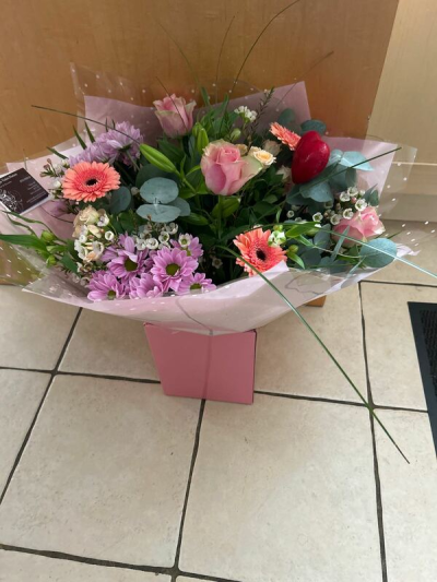 Just perfect - A beatiful mix of pinks lilacs and whites handpicked by the florist makes this just perfect for a special gift